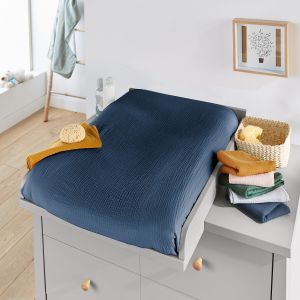 Lot de 2 housses de matelas à langer, K la Bleu Prusse Taille Taille Unique