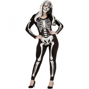 Fiesta guirca Déguisement Adulte Skeleton, Femme, 88039.0, Multicolore, M
