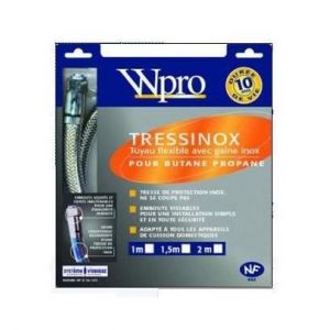 Wpro 97546 - Tuyau de gaz TRESSINOX butane propane long. 1 m garantie 10 ans