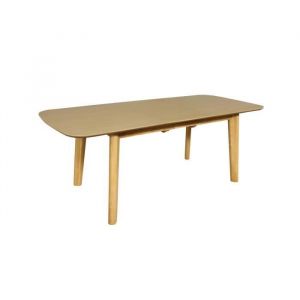 Sweeek Table à manger extensible rectangulaire 160 - 210cm placage chêne teinte naturelle L 160/210 x P 90 x H 76cm
