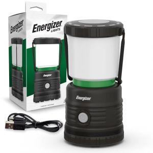 Energizer Lanterne Camping LED Rechargeable PRO 1000 Lumens, Batterie Lithium USB Intégrée, 4 Modes d'Éclairage 360°, Autonomie 400h (Mode Éco), Indicateur de Charge, Résistante IPX4