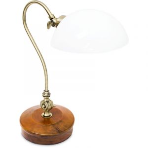 Relaxdays Lampe de Table Design Antique Réglable Bois/Métal/Verre
