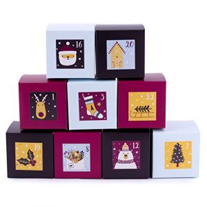 Pajoma Advent Calendar Boxes Balu, 1 x 24 boîtes à remplir, Autocollant Inclus