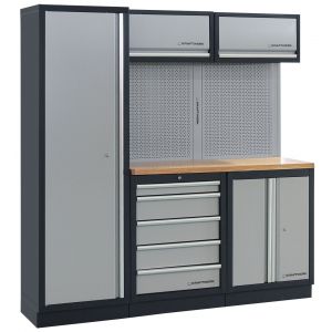 Kraftwerk Meuble d'atelier modulaire 3 &eacute;l&eacute;ments plan de travail au choix MOBILIO