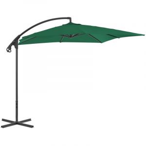 VidaXL Parasol en porte-&agrave;-feux avec m&acirc;t en acier 250 x 250 cm Vert