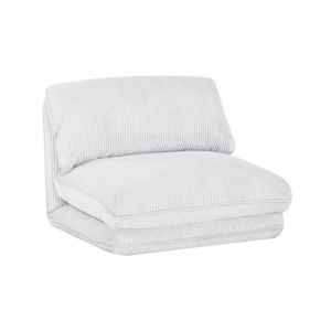 Sweeek - Chauffeuse matelas blanc cassé convertible velours côtelé grosse côte 1 place Cosy
