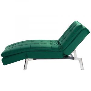 Beliani Chaise longue réglable vert émeraude LOIRET