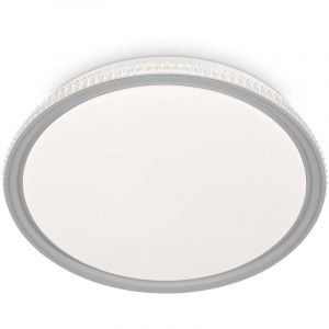 BRILONER - Lampe de plafond LED à changement de couleur, plafonnier LED avec télécommande, graduable, contrôle de la température de couleur, fonction mémoire, 500 mm, gris transparent