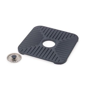 Joseph joseph SinkShield Tapis de Protection pour &Eacute;vier avec Bouchon Drainant, Prot&egrave;ge &Eacute;vier, Verres, Vaisselle, Bouchon Amovible, Antid&eacute;rapant