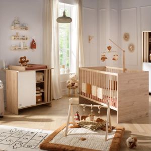 Sauthon Chambre b&eacute;b&eacute;, Lit &eacute;volutif et Commode &agrave; langer avec claustra