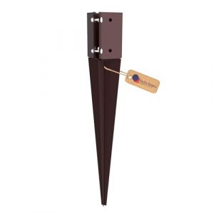 Support de poteau r&eacute;glable &agrave; enfoncer galvanis&eacute; &agrave; chaud 100 x 100 x 750 mm &ndash; douille de sol pour piquet et cl&ocirc;ture bois &ndash; GeZu Impex