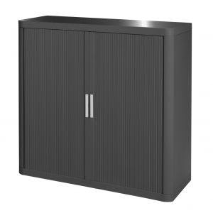 Image de No Name Armoire basse à rideaux EASY OFFICE - PAPERFLOW - L110 X H 104 - Anthracite