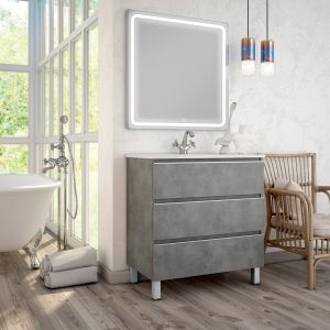 Cosyneo - Meuble de salle de bain - PALMA et miroir Led VELDI - 60cm