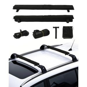 VEVOR Coussinets de Toit Universels 76,2 cm, Coussinets pour Barres Transversales et Porte-Kayak, Charge 80 kg, avec 2 Sangles d'Arrimage, 2 Sangles à Boucle Rapide et Sac, pour Canoë Planche de Surf