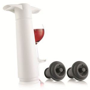 Vacu vin Pompe &agrave; vin Classic en plastique avec 2 bouchons