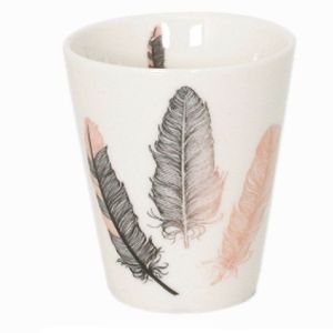 Image de United Labels Tasse expresso en porcelaine Plumes thème Indien