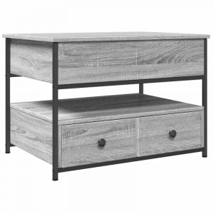 VidaXL Table basse sonoma gris 70x50x50 cm bois d'ingénierie et métal