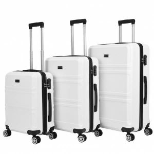 VERTICAL STUDIO "Barres" Valise Ensemble de 3 20" 24" 28" blanc