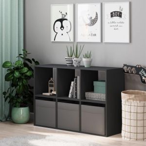 &Eacute;tag&egrave;re Loni 2x3 pour chambre d'enfant, salon gris