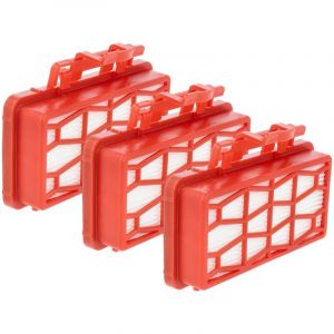 Vhbw 3x filtre compatible avec Dirt Devil Infinity Rebel 52, 54, DD5501, DD5254, 50, DD5254-01, DD5500 aspirateur - filtre HEPA blanc / rouge