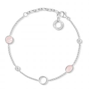 Thomas Sabo Bracelet Charm pierres roses Argent sterling 925 Gris