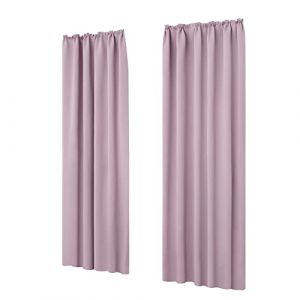 Lot de 2 Rideaux Occultants Galon Fronceur, 140x245 cm, Rose Pale - Rose Pale - Deconovo