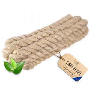 Creative Deco 15m Corde Jute 40mm - Personnalisable, Solide, Naturelle