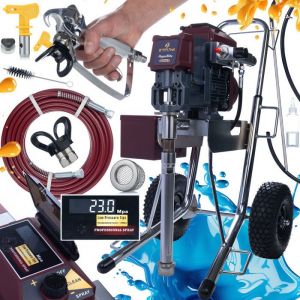 Zenthril Cyclone V HyperElite – Station de Peinture Airless 2500W, 25MPa, 3,5L/min, Buse 0,031" Moteur Brushless, Écran LCD, Voice Assist Pour