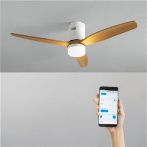 WIND CALM NATURAL WOOD - Ventilateur de plafond 40W silencieux 100% bois -