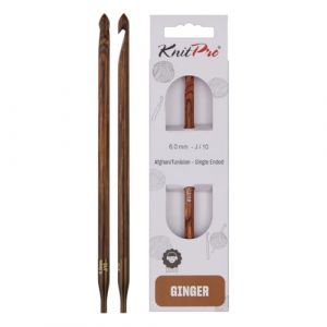 Knitpro Crochet hame&ccedil;on Afghan/Tunisien-6 mm, Bois, Coloris Assortis