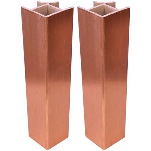 Cyclingcolors 2x Jonction de plinthe 90° en PVC Connecteur Socle Cuisine Raccord Profil, hauteur 150mm finition cuivre brossé