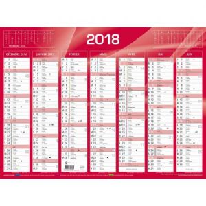 Quo Vadis 238127Q - Calendrier de banque rouge r/v°, 55x40,5 FR