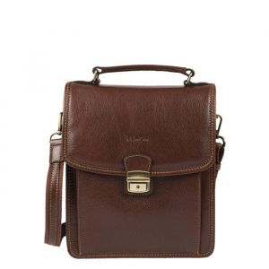 BEMON Grande sacoche Nino en Cuir Homme Port&eacute; main ou bandouli&egrave;re (marron )