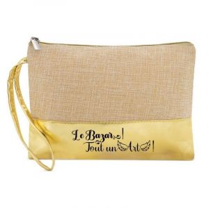Trousse en jute de maquillage dore poc tte le bazar Neuf