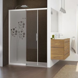 Film Fen&ecirc;tre Anti Regard Occultant - FLEURS ARTISTIQUES - Stickers Autocollant Brise-Vue pour Vitre & Porte de Douche - 145x55cm