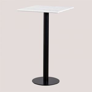 Table Haute Carrée Marbre (60x60 cm) Rocher SKLUM NOIR 104 cm