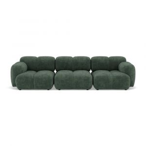 Lisa Design - Grace - canapé modulable 3 places en velours texturé - vert
