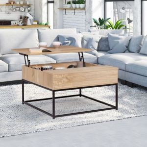 Idmarket Table basse carrée plateau relevable DETROIT design industriel