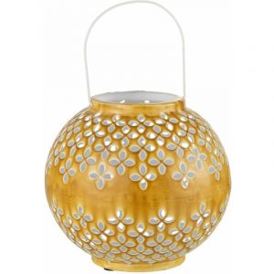 Lanterne Ronde Métal "Sévilla" 30cm Ocre Prix