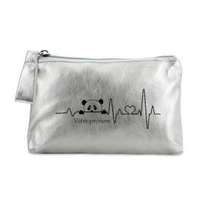 Porte monnaie Taperso personnalisable argent motif panda ligne