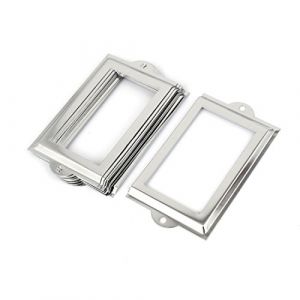 Sourcing map Porte-étiquettes en métal 10 pièces, 105x60mm Argent