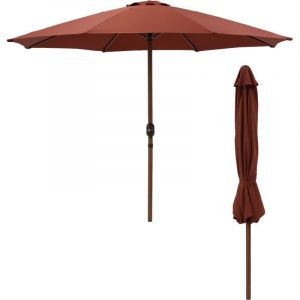 Jj. - Parasol droit rond effet bois Ø300cm