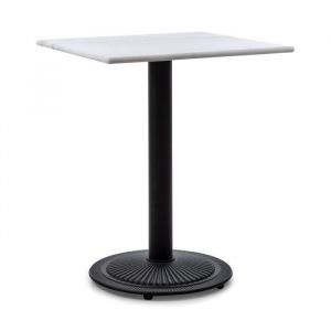 Blumfeldt Table de bistrot - Style Art Nouveau - 60 x 72 x 60 cm - Plateau rond marbre blanc - Pied rond