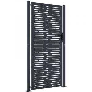 VidaXL Portail de jardin anthracite 105x180 cm conception de carr&eacute; - N/A