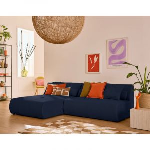 Onyx - canapé modulable d'angle réversible 4 places - en tissu mailles 3D - Bleu