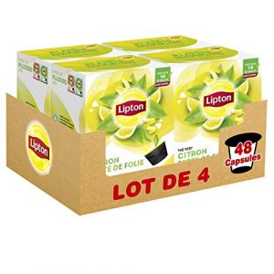 Image de Lipton Thé Vert Citron Zeste de Folie - Lot de 4 x 12 Capsules