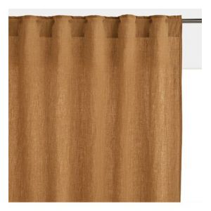 Rideau lin lavé finition pattes cac es, Onega Beige