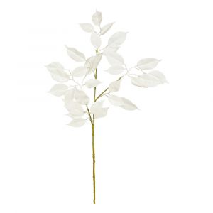 Branche décorative spéciale fêtes Ficus Blanc H 75 cm