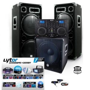 Ibiza Sound Pack Sono BM SONIC BMX-18215 3200W Caisson bi-amplifié + CDM-4000 + 7 jeux