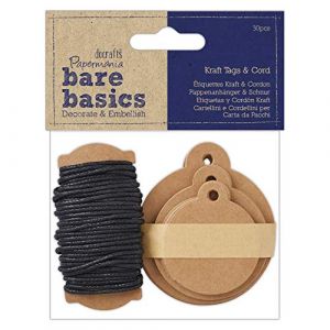 30 tags ronds kraft et ficelle noir